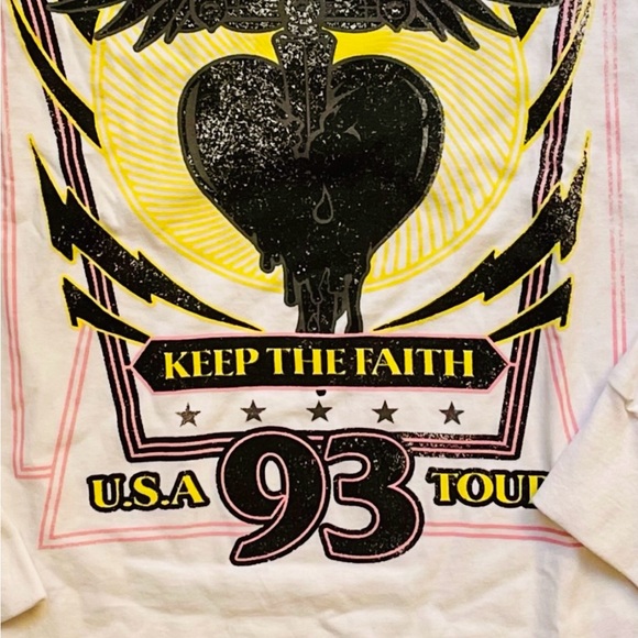 BON JOVI CONCERT BAND GRAPHIC LONG SLEEVE TEE SHIRT 1993 SIZE X-LARGE NWOT - Picture 2 of 10